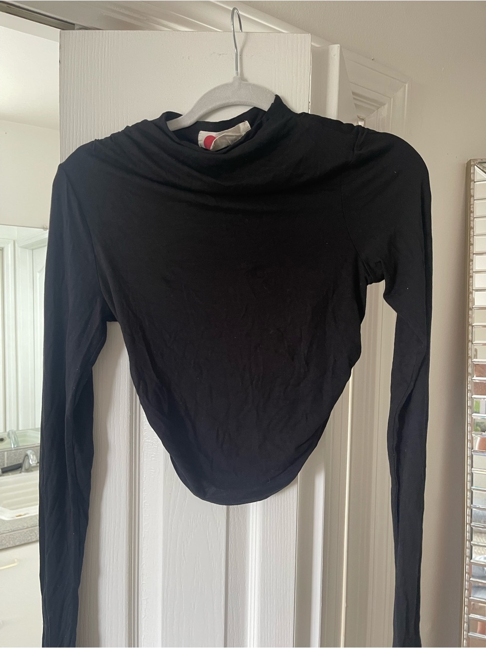 Free People cropped Black Long-Sleeve top